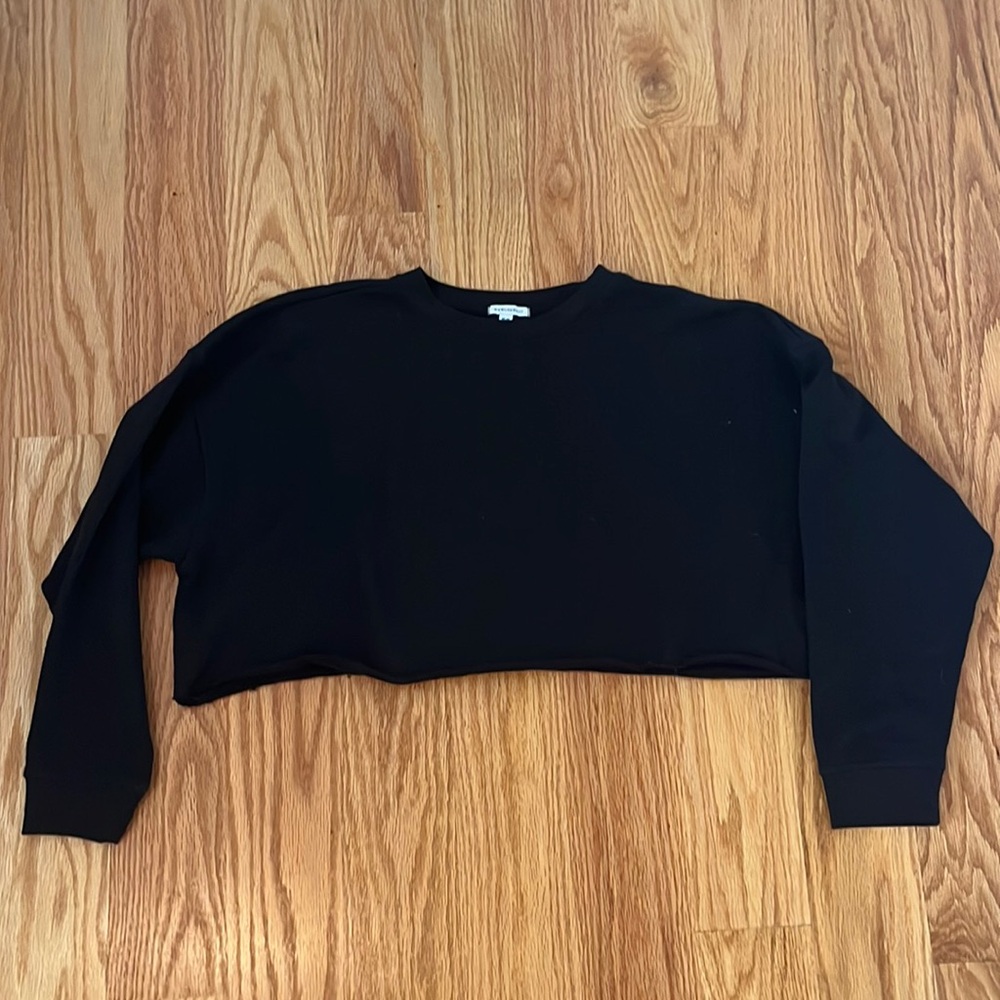 WeWoreWhat Black Cropped Crewneck